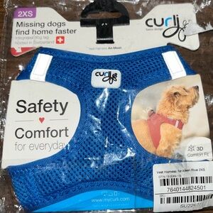 Curli Swiss Designed Cord Mesh Vest 2XS Dog Harness Original Package New Blue